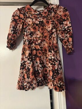 Rachel Parcell Autumn Bouquet Floral Long-Sleeve Dress - Orange Bloom